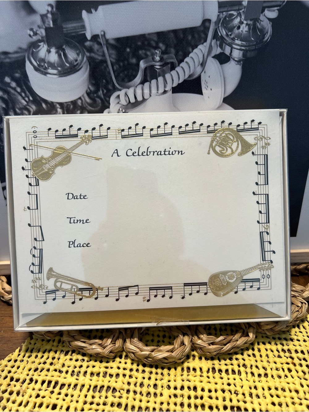 A Celebration Invitation Cards - Gold and Cream - Unbranded